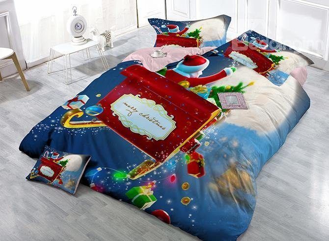 Santa Claus On Sleigh Bedding Set