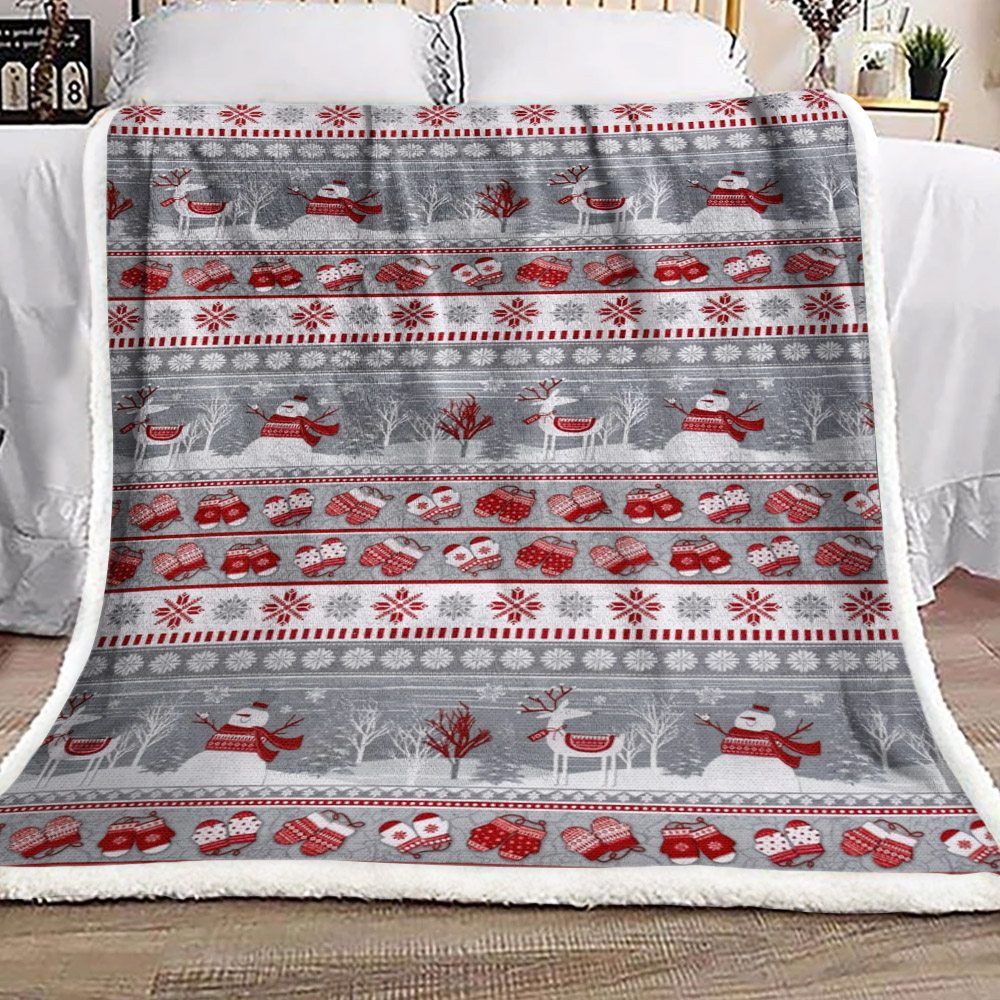 Santa Claus Reindeer Christmas Sherpa Fleece Blanket