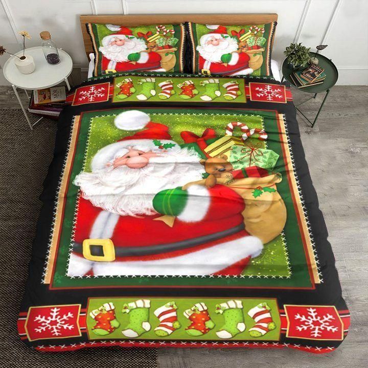 Santa Claus Socks Pattern Bedding Set