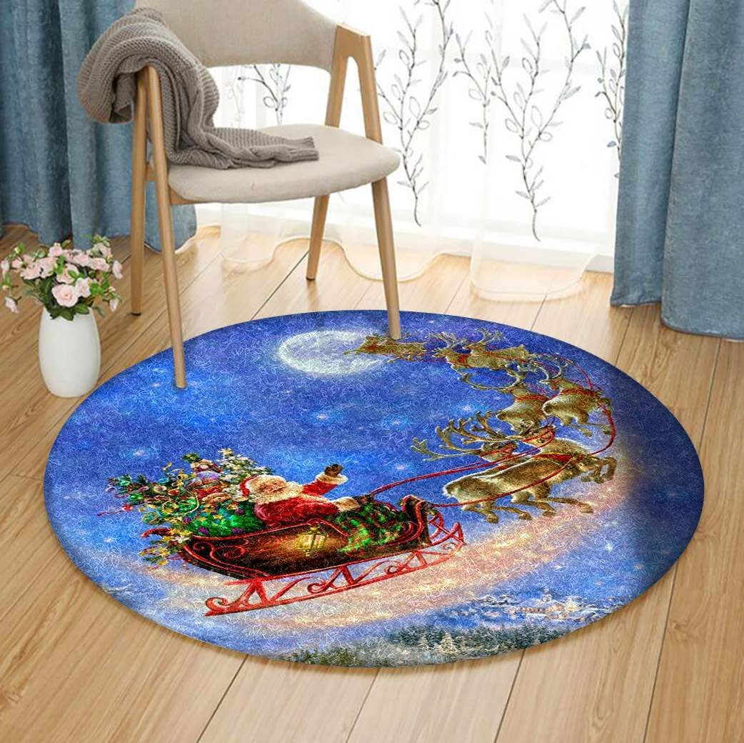 Santa Claus Town Round Carpet