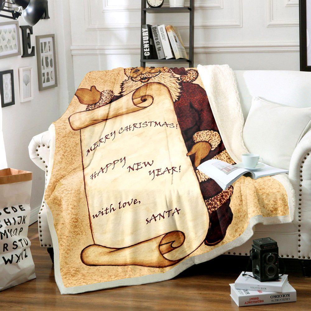 Santa Claus Wishes Digital Sherpa Fleece