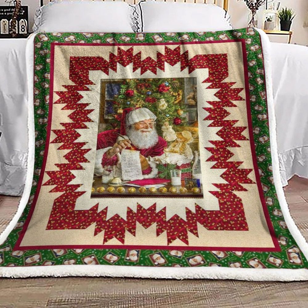 Santa Claus Xmas Sherpa Fleece Blanket