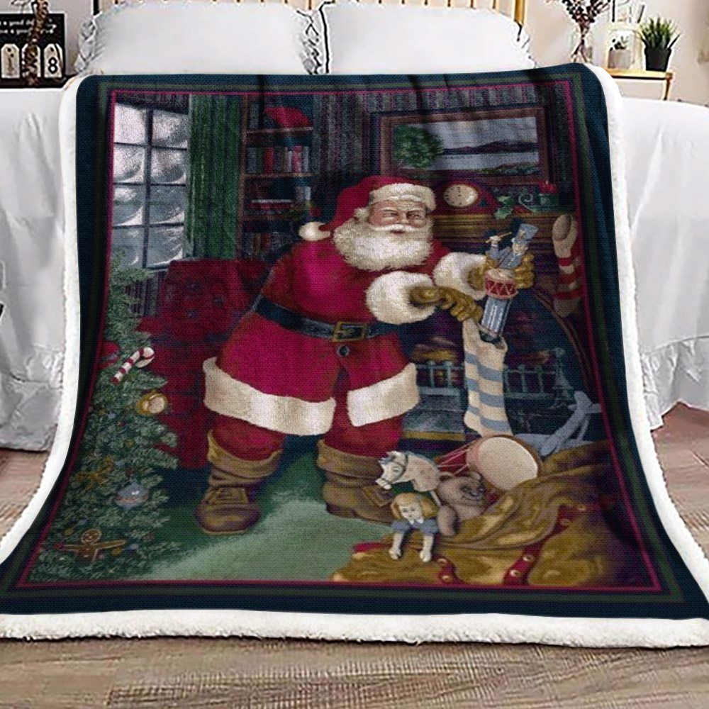 Santa Clause Sherpa Fleece Blanket