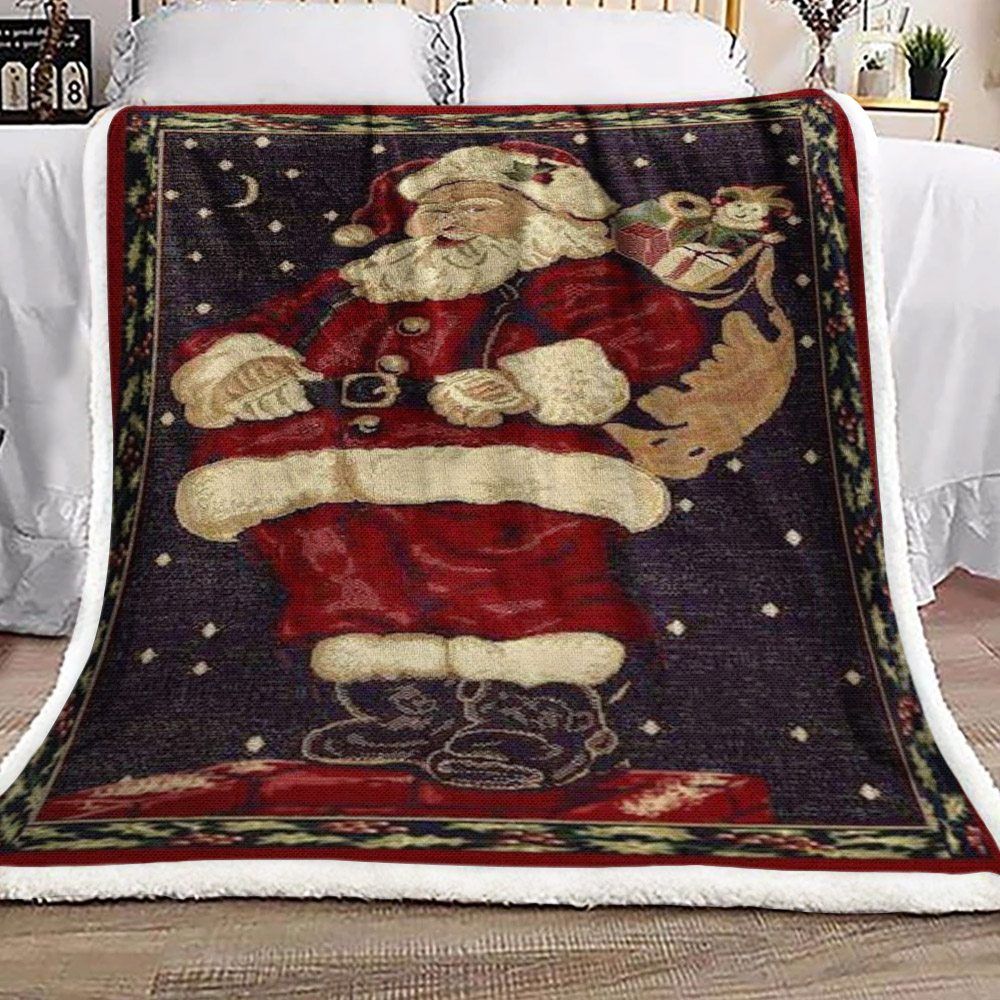 Santa Clause Sherpa Fleece Blanket