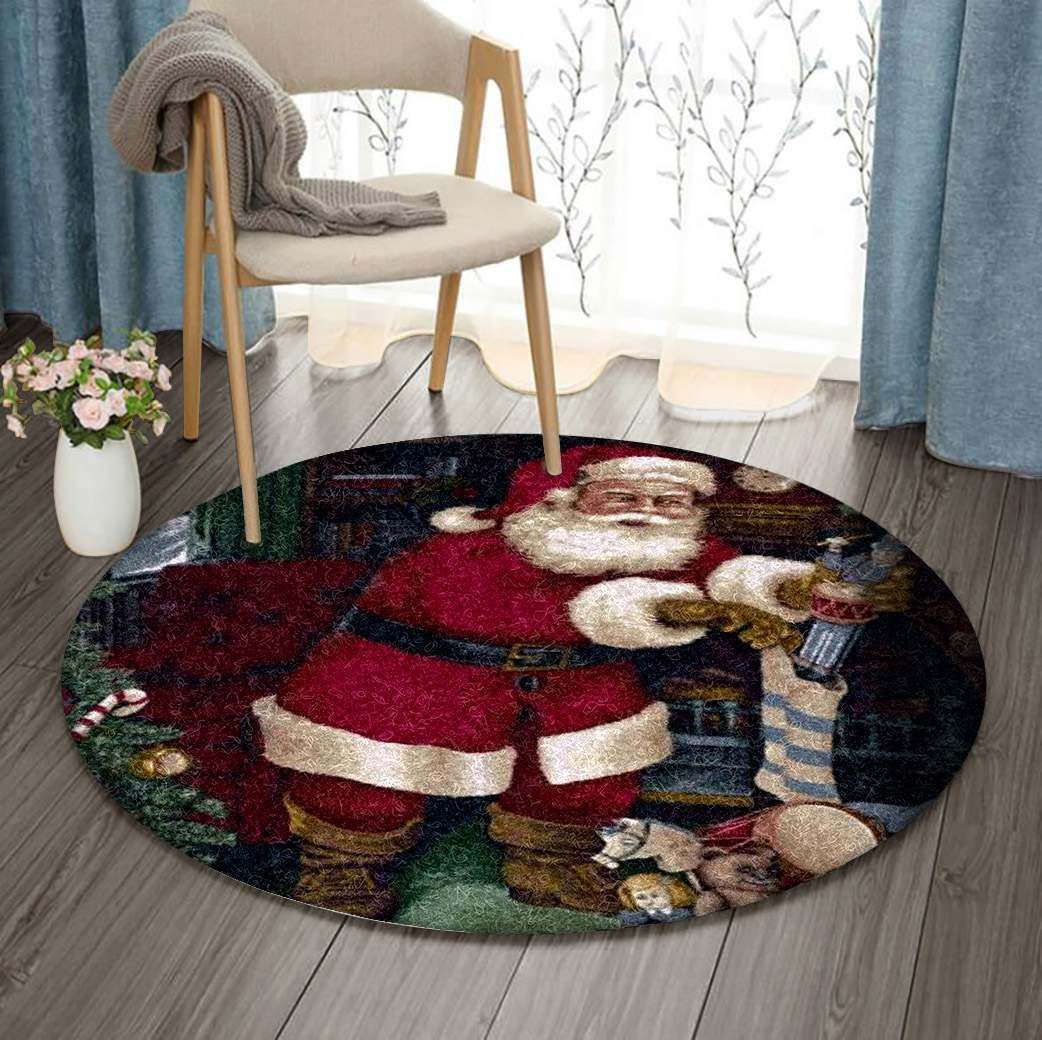 Santa Clause Round Carpet