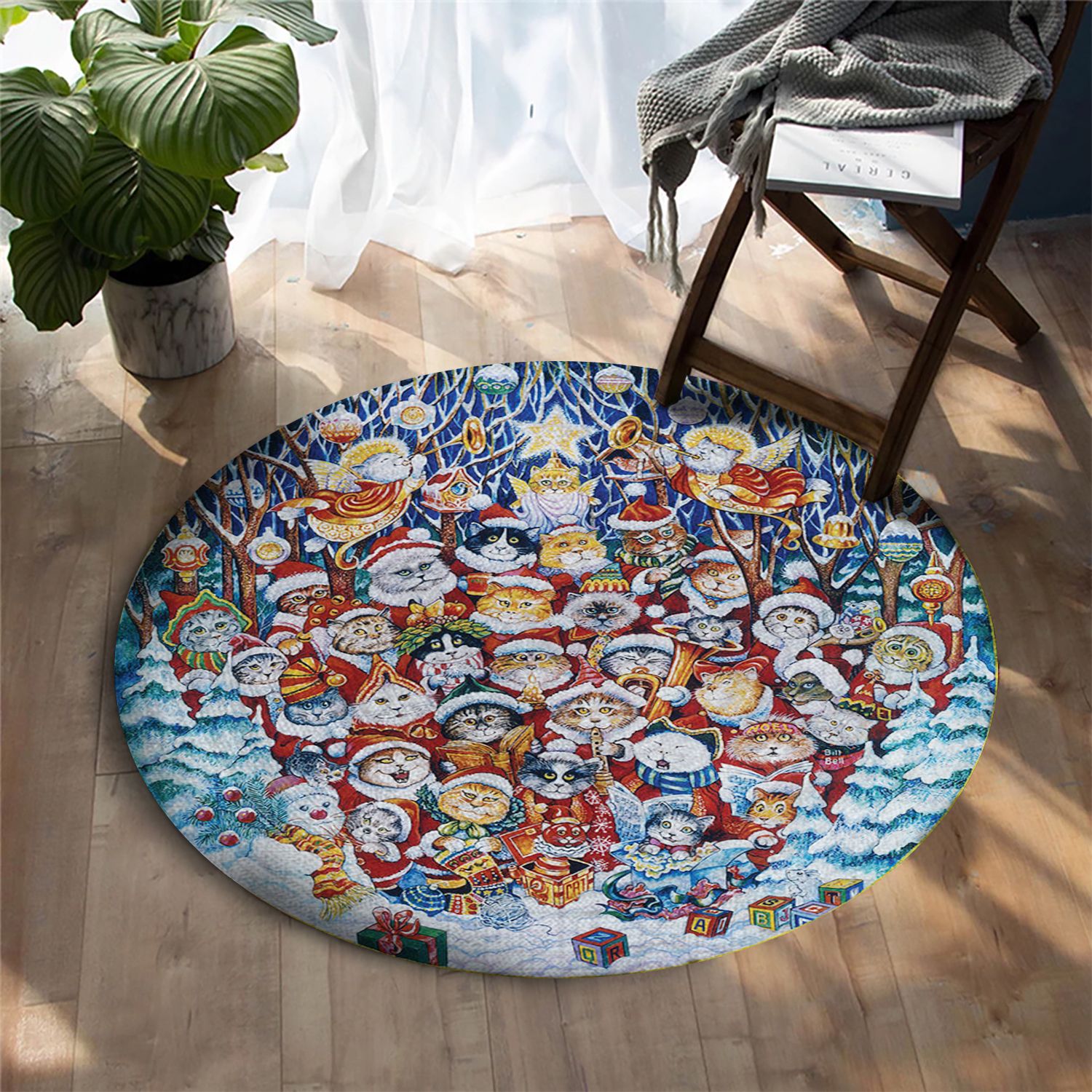 Santa Claws Round Carpet