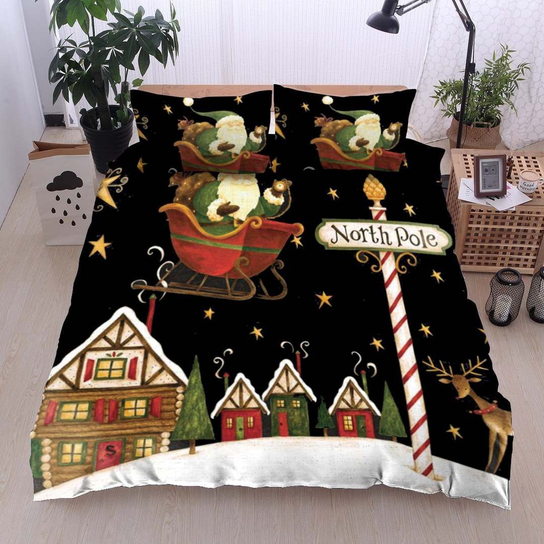 Santa Deer Christmas Bedding Set