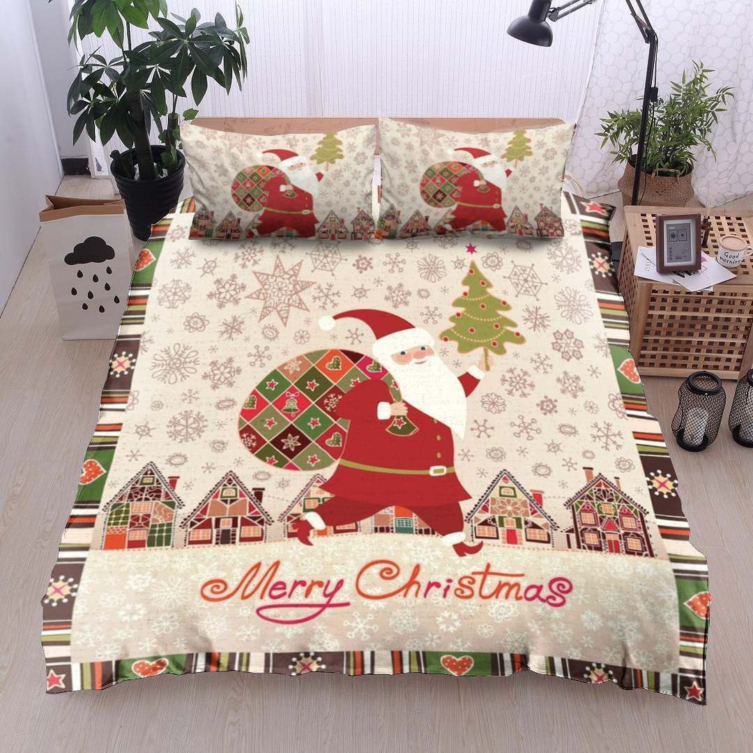 Santa Tree Snowflake Christmas Bedding Set
