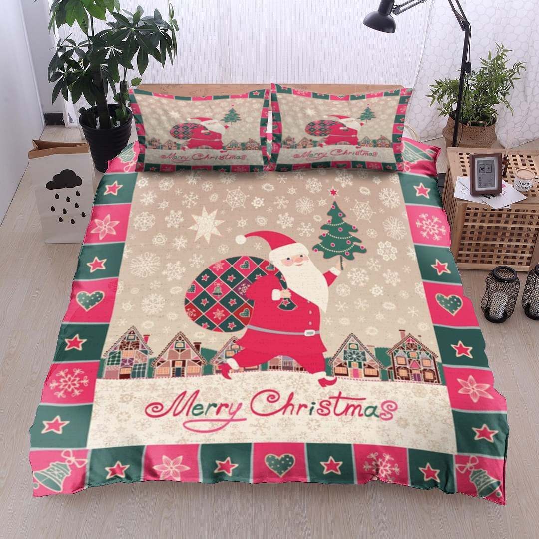 Santa Tree Snowflake Christmas Bedding Set