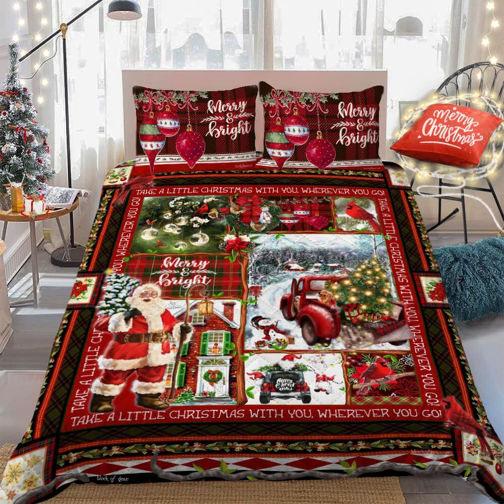 Santa Truck Christmas Bedding Set
