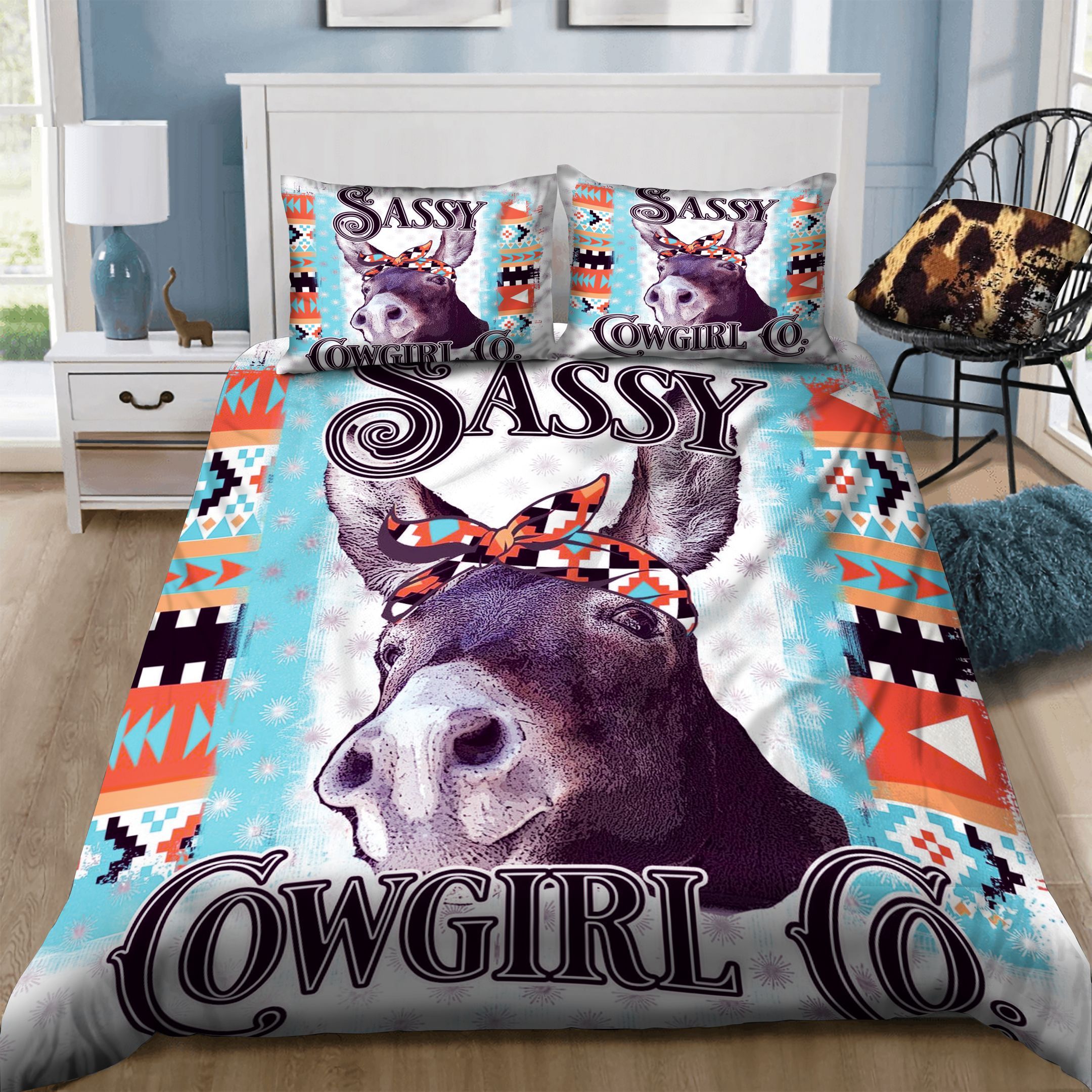 Sassy Cowgirl Donkey  Bedding Set