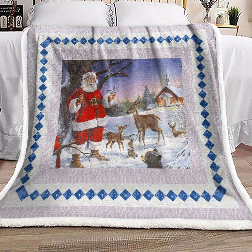 Satan Christmas Deer Sherpa Fleece Blanket