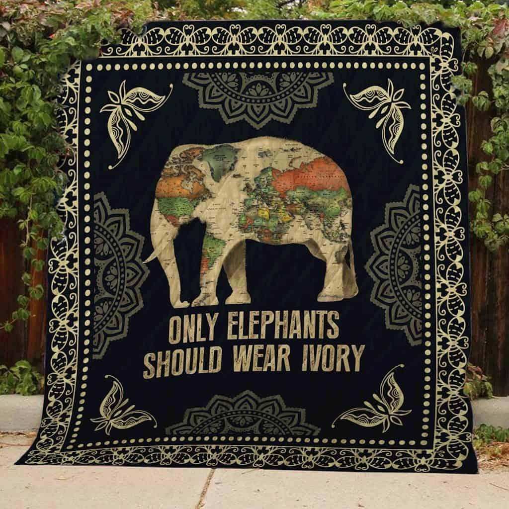 Save Elephants CLA0810399Q Quilt Blanket