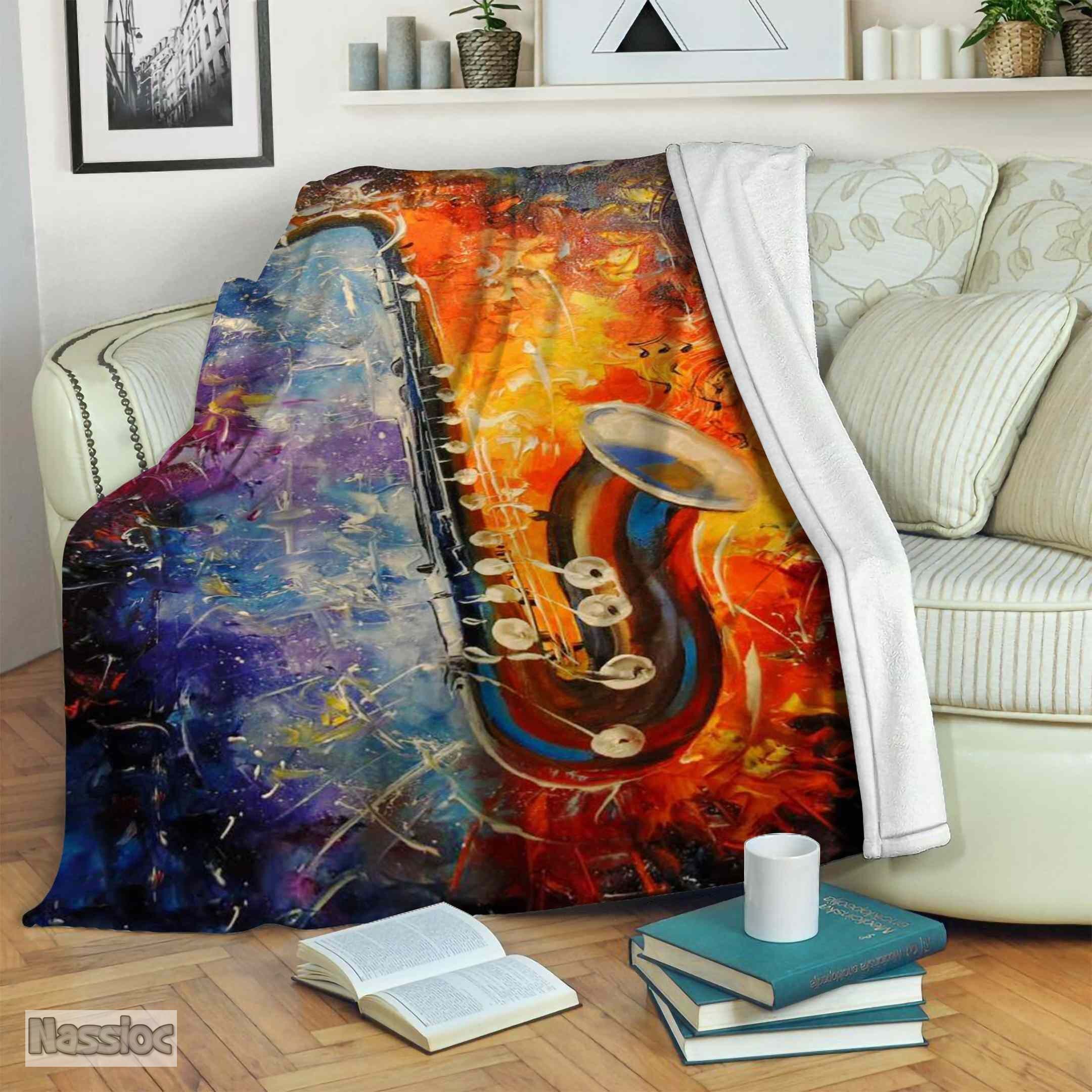 Saxophone Fleece Blanket