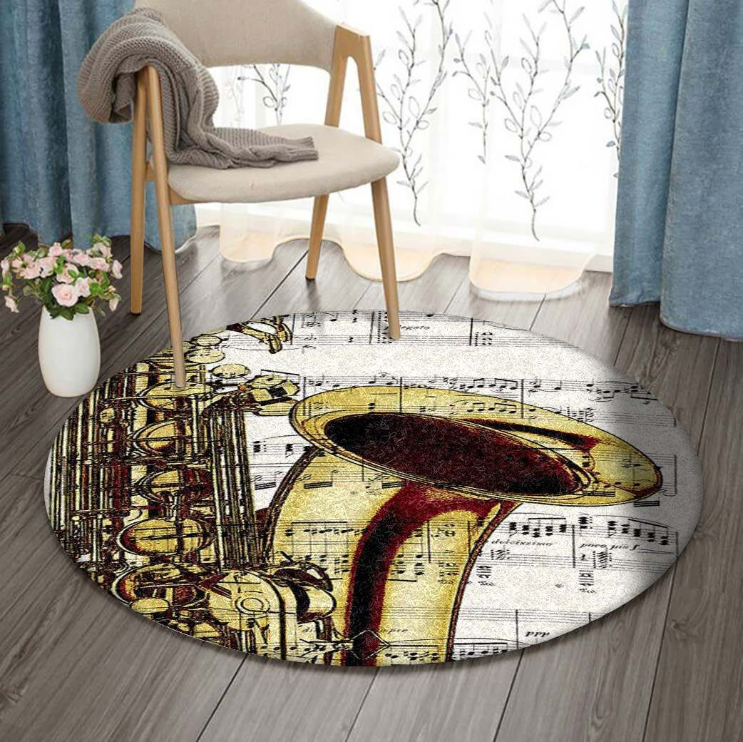 Saxophones Round Carpet