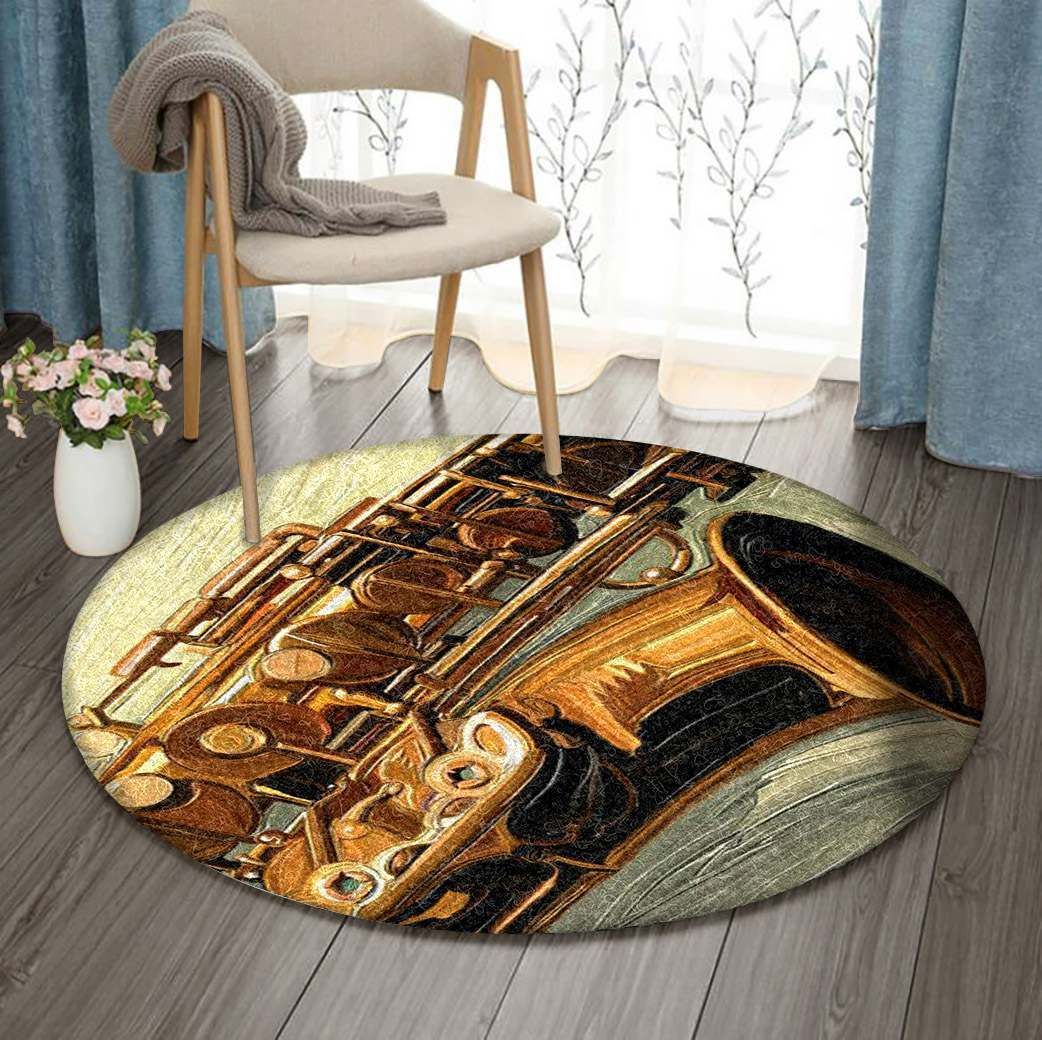 Saxophones Round Carpet