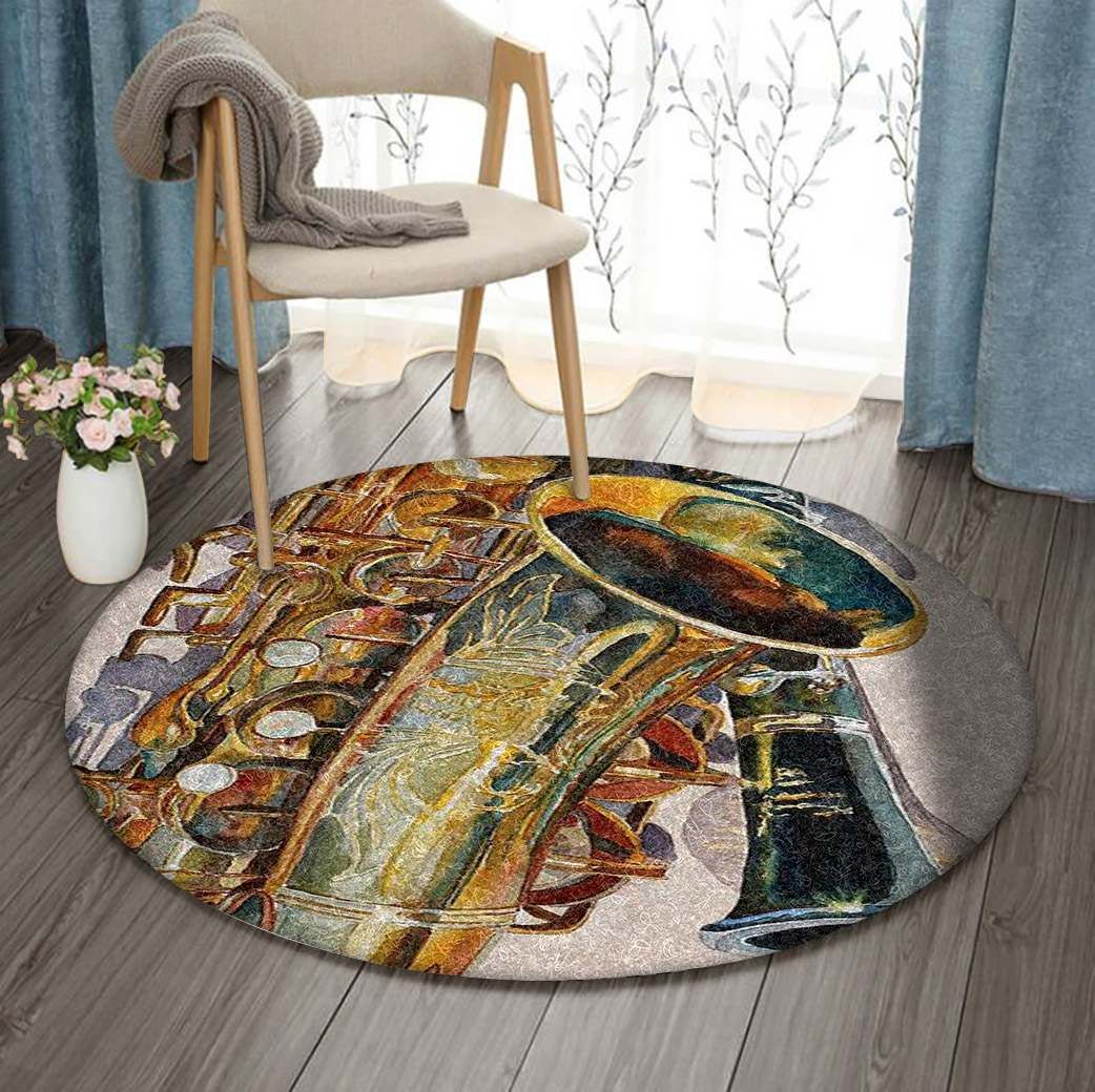 Saxophones Round Carpet