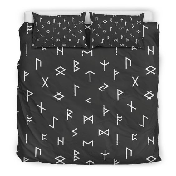 Scandinavian Viking Futhark Norse Runes Bedding Set