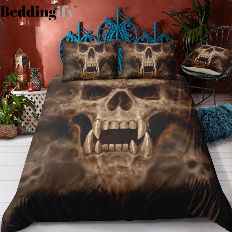 Scary Ash Skull Bedding Set