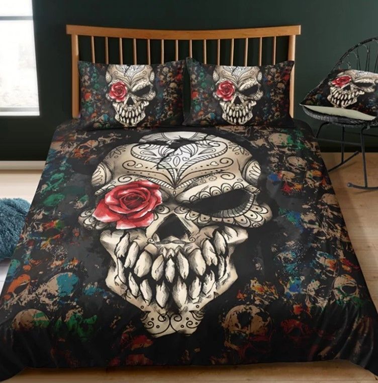 Scary Smiling Skull Bedding Set