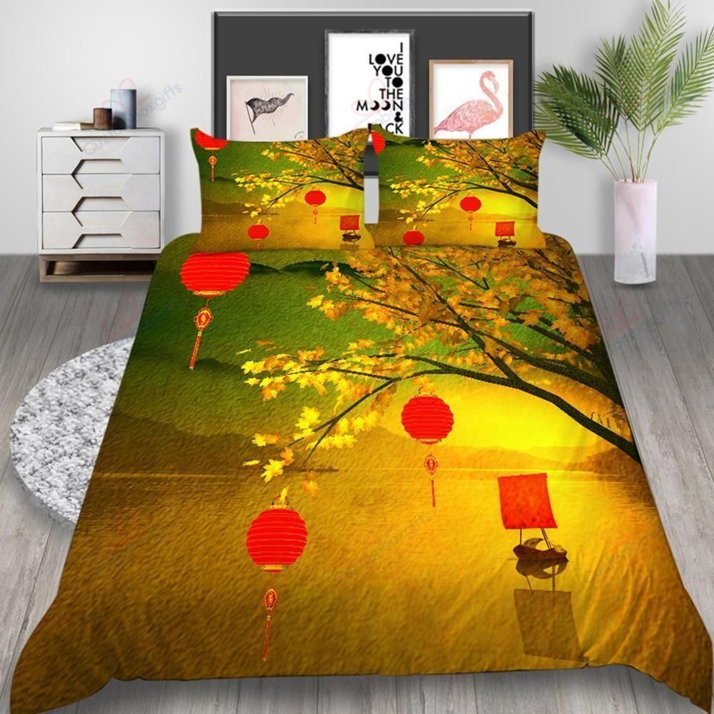 Scenery Autumn Sunset Printed Bedding Set
