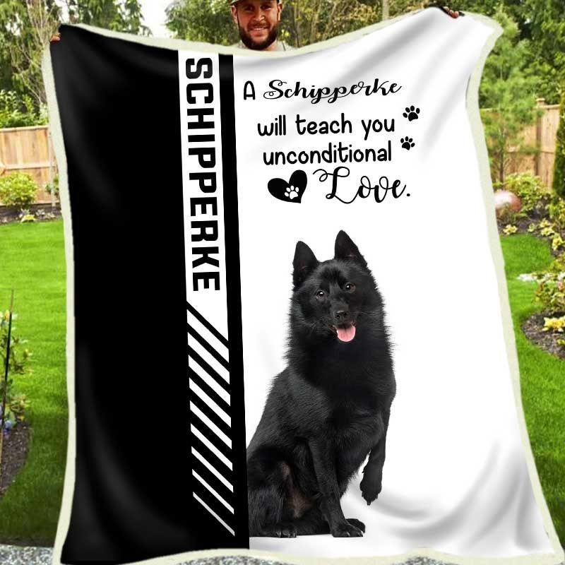 Schipperke Sherpa Fleece Blanket