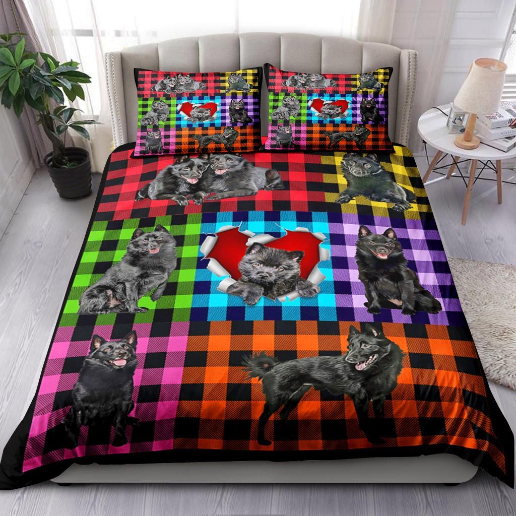 Schipperke Plaid Bedding Set