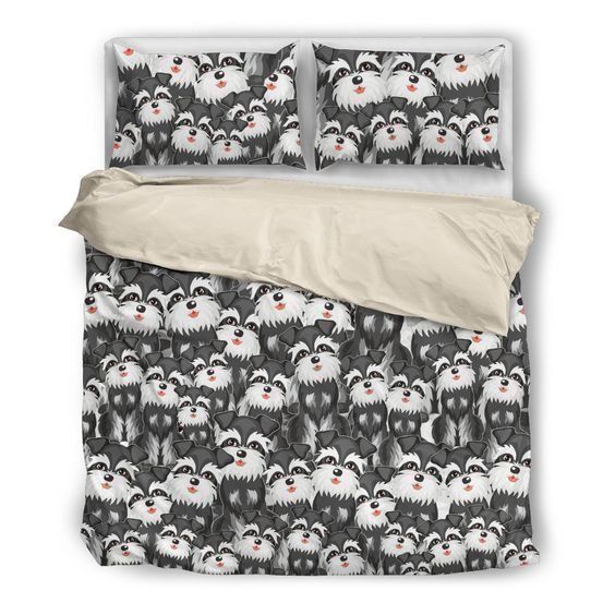 Schnauzer Cotton Bed Sheets Spread Comforter Bedding Set