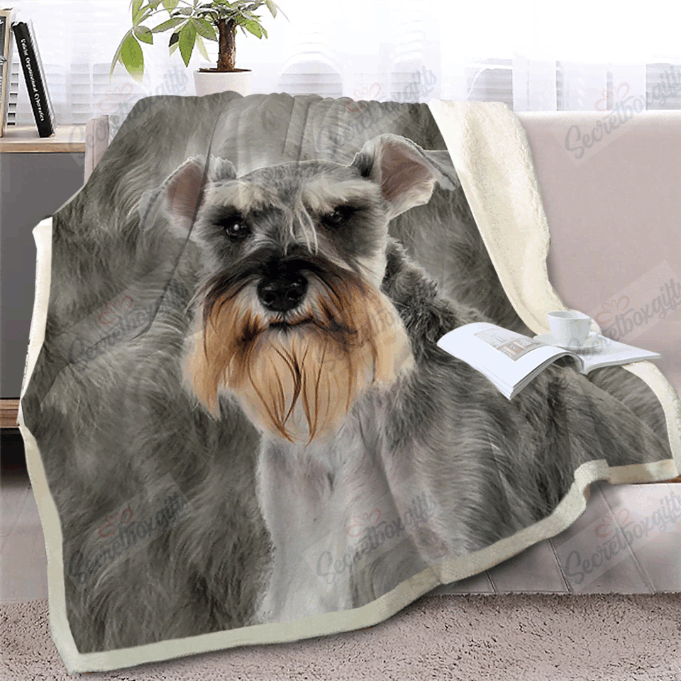 Schnauzer Cute Fleece Blanket