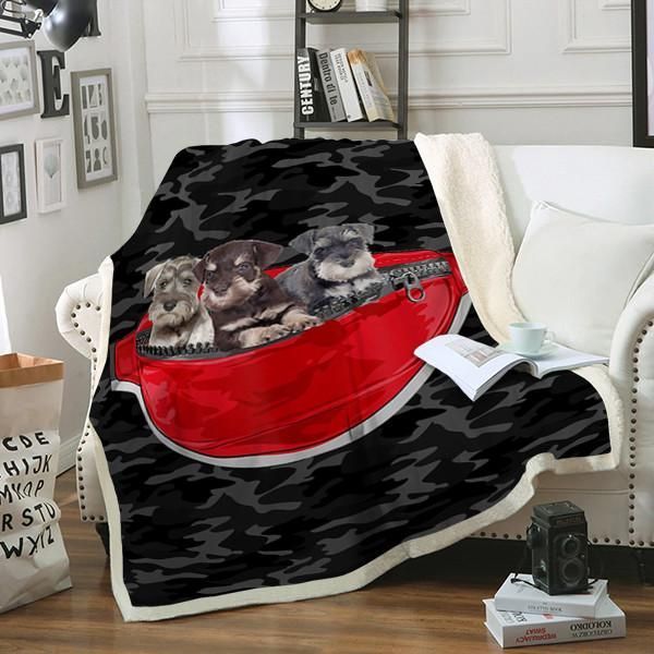 Schnauzer Dog Sherpa Fleece Blanket