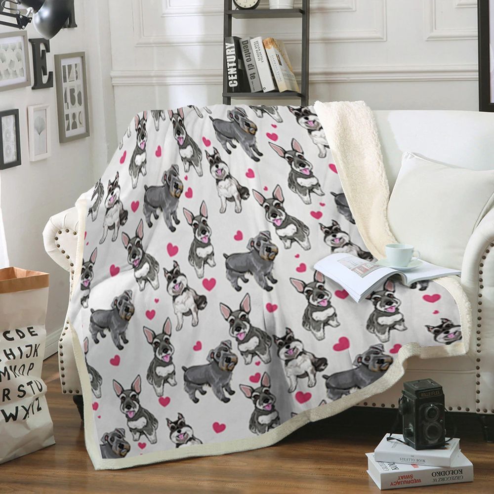 Schnauzer Dog Sherpa Fleece Blanket