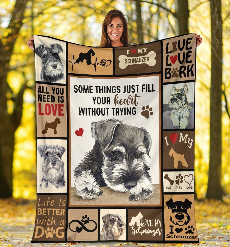 Schnauzer Dog Sherpa Fleece Blanket