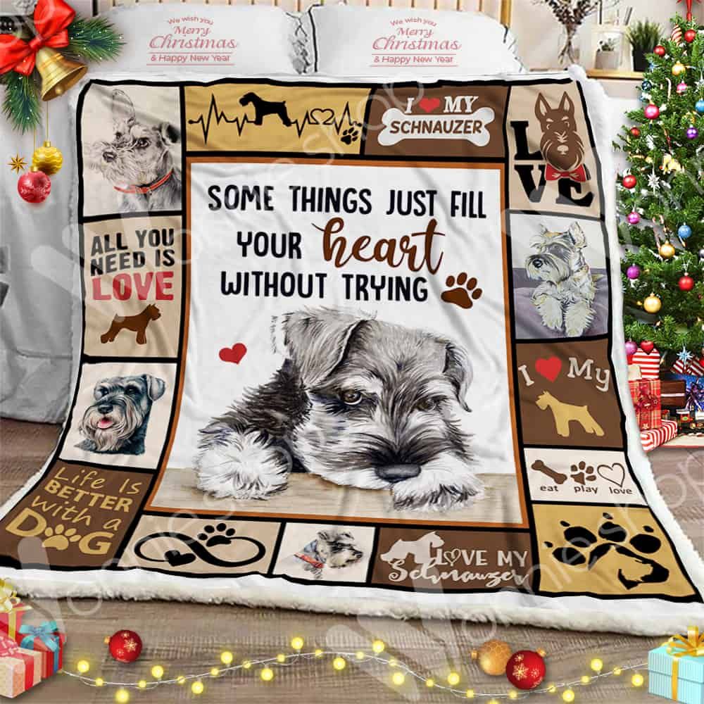 Schnauzer Dog Sherpa Quilt Blanket DHC0102565TD