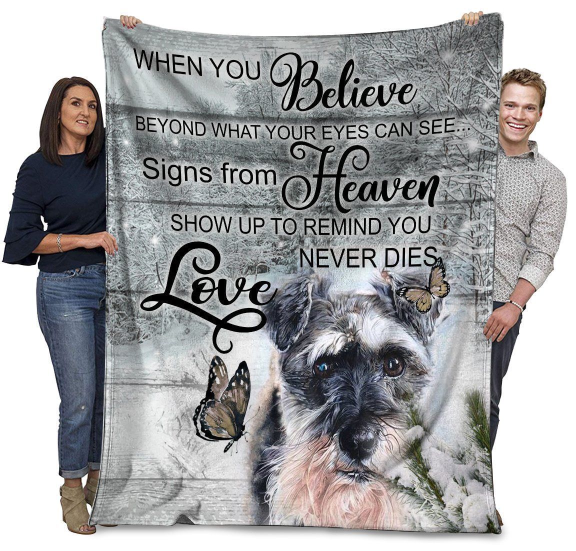 Schnauzer Dog When You Believe Beyond What Your Eyes Can See Fleece Blanket