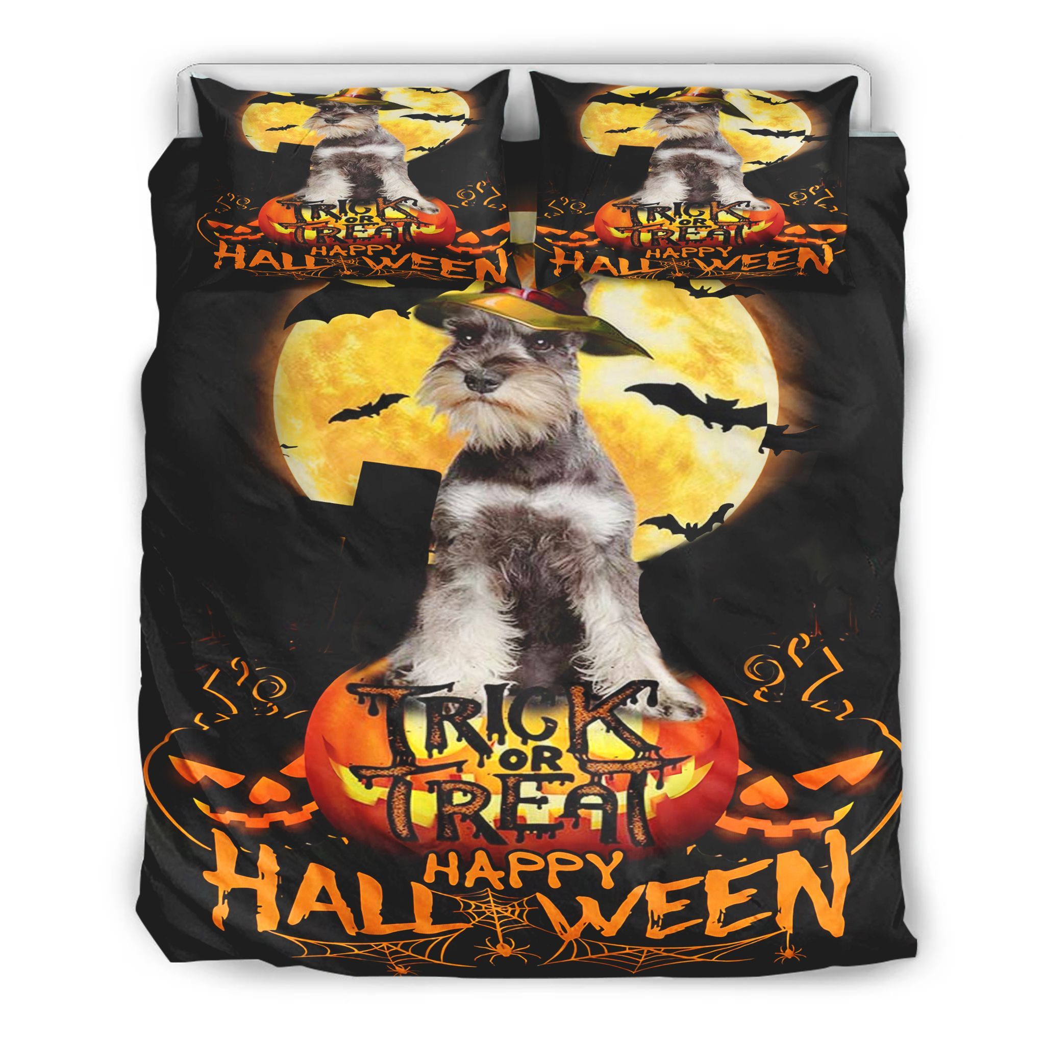Schnauzer Happy Halloween Bedding Set