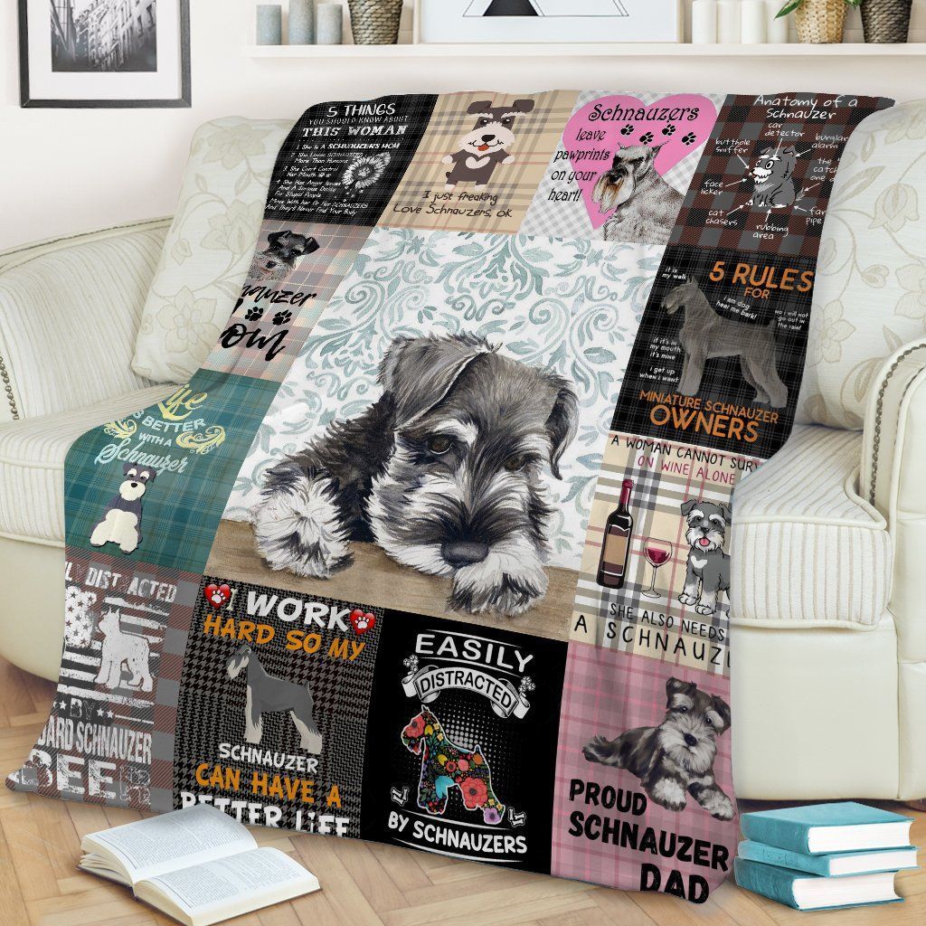 Schnauzer Life Is Better With A Schnauzer Sherpa Fleece Blanket