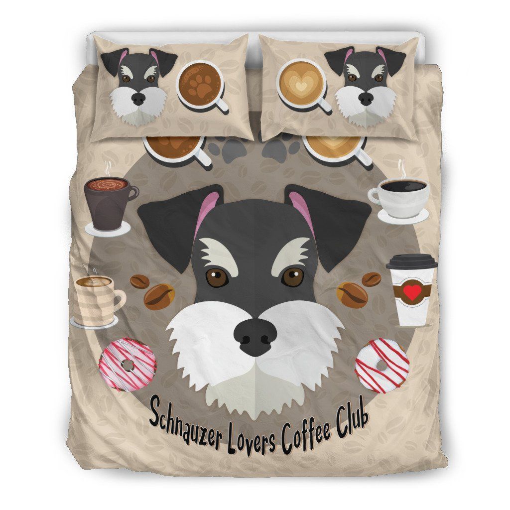 Schnauzer Lovers Coffee Bedding Set