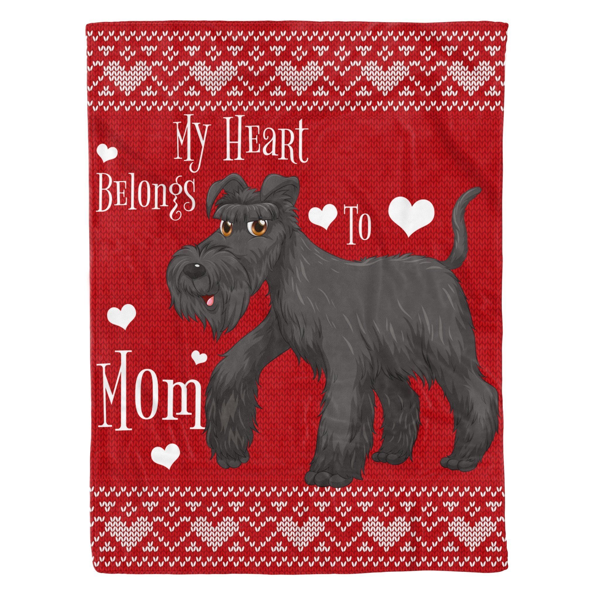 Schnauzer Mom Christmas Sherpa Fleece Blanket