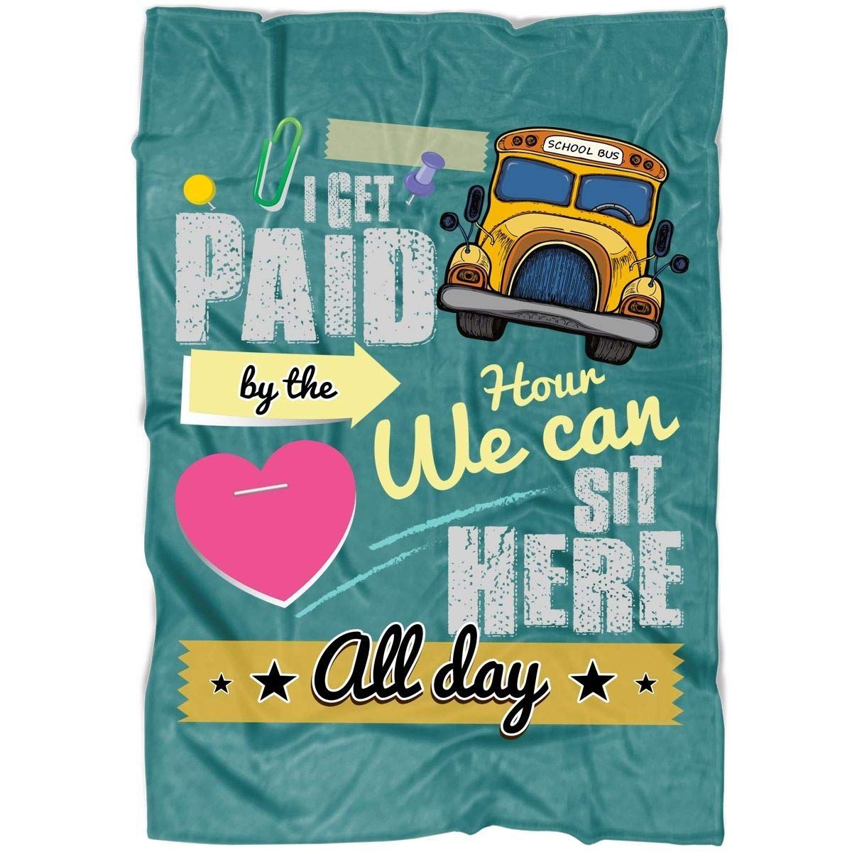 School Bus Driver Sherpa Fleece Blanket