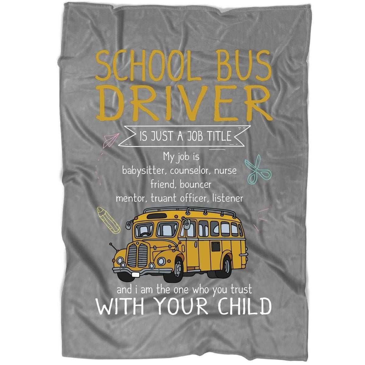 School Bus Driver Sherpa Fleece Blanket