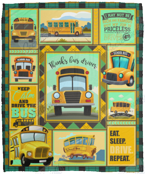 School Bus Driver Funny Fleece Blanket