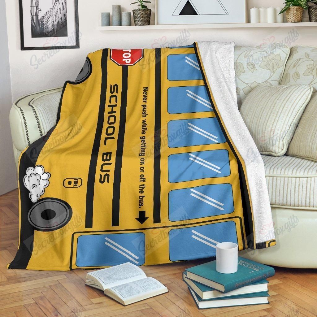 School Bus Fleece Blanket