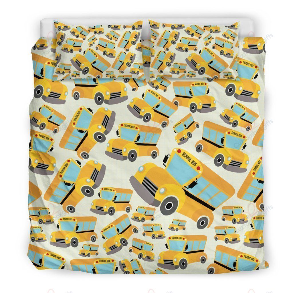 School Bus Pattern Bedding Set