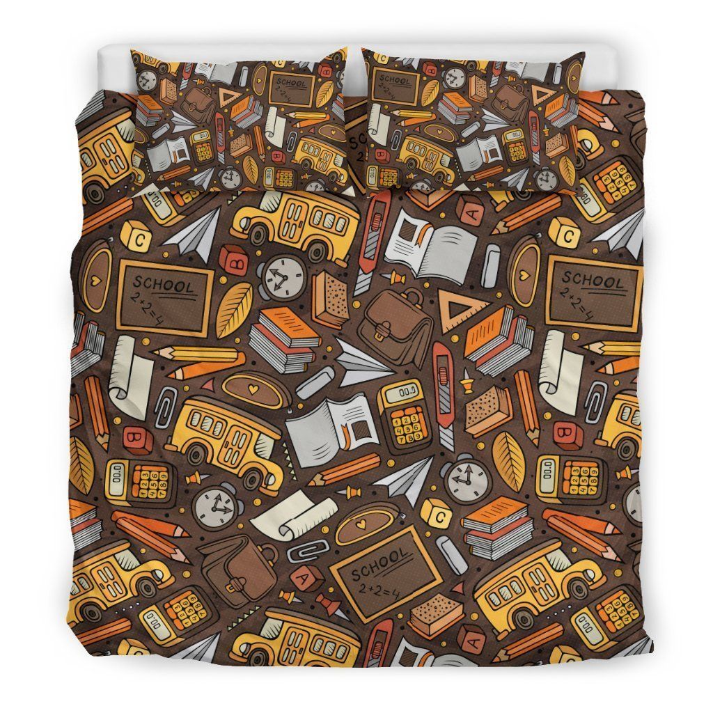 School Bus Teacher Bedding Set