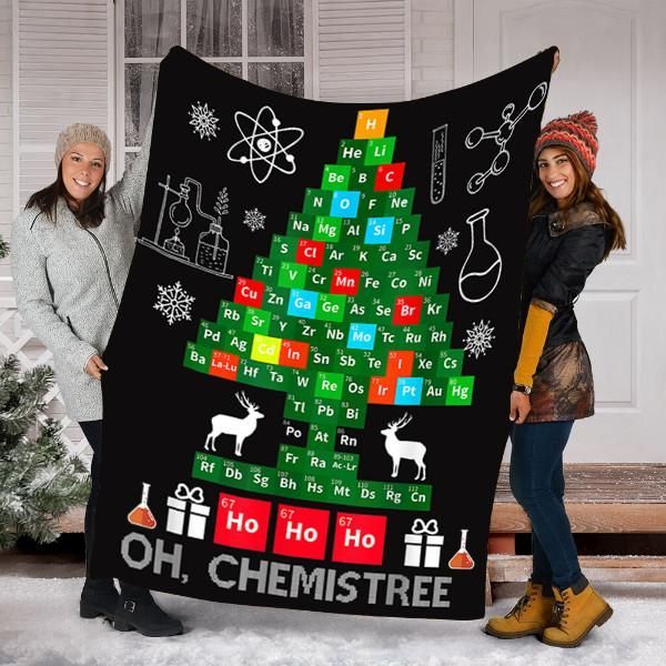 Science Christmas Sherpa Fleece Blanket