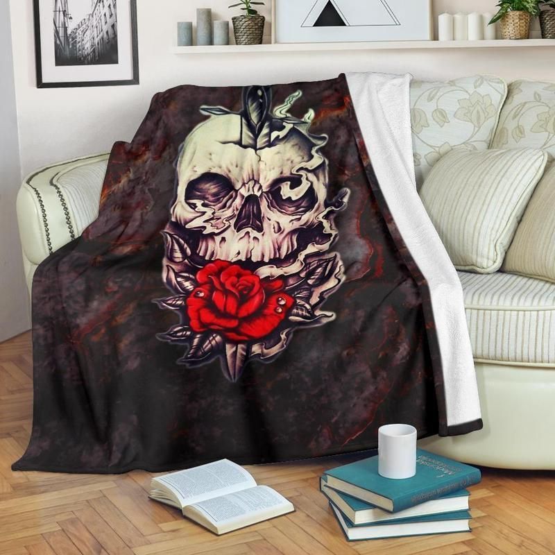 Scorched Earth Skull Fleece Blankets Sherpa Fleece Blanket