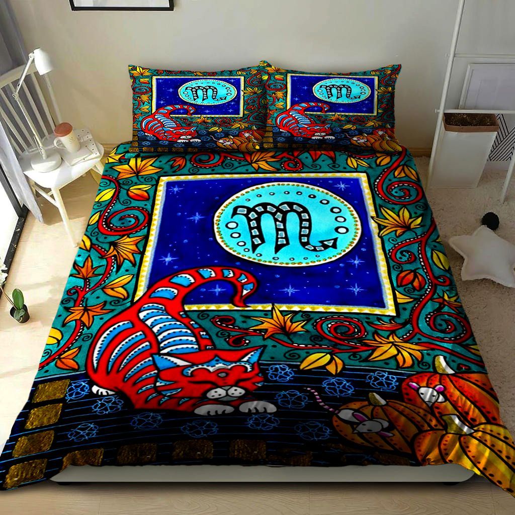 Scorpio Cat Zodiac Bedding Set