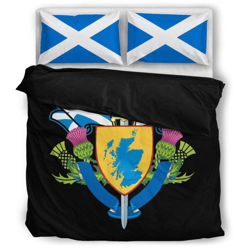 Scotland Flag Black Thestle Bedding Set