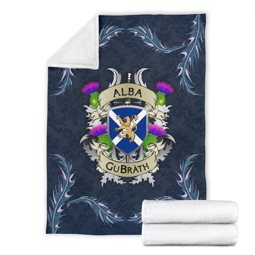 Scotland Forever Flag Lion Thistle Sherpa Fleece Blanket
