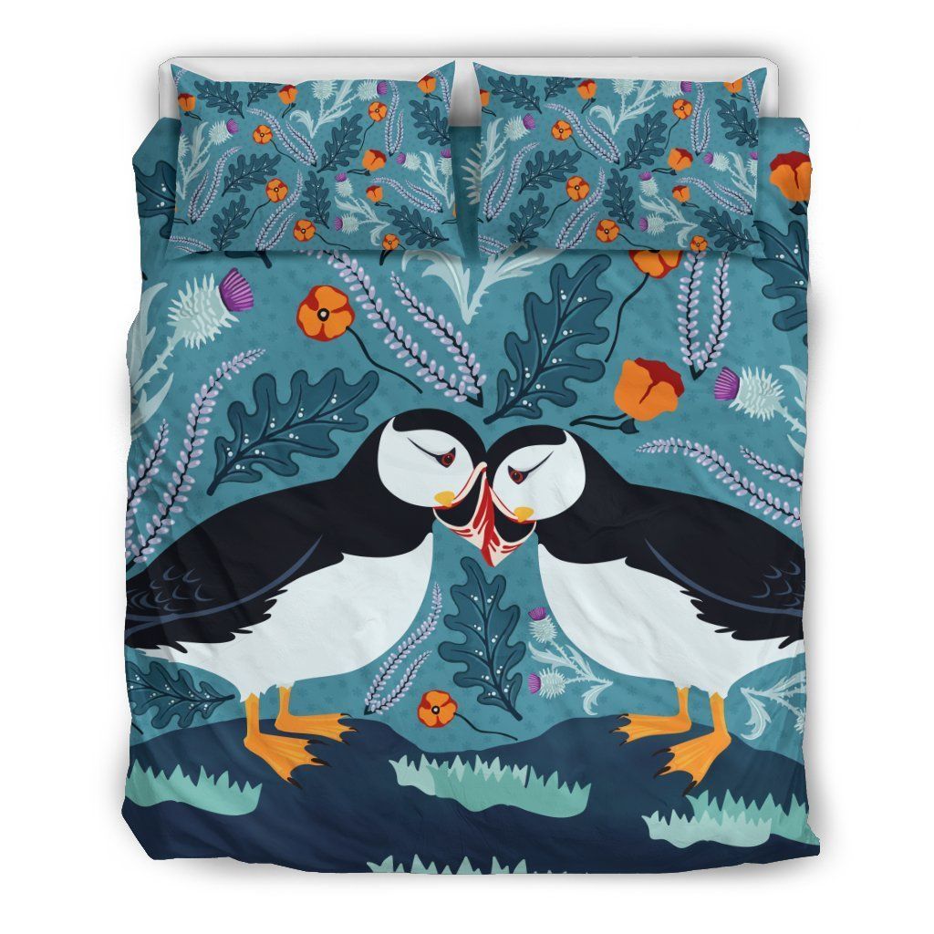 Scotland Puffin In Love Bedding Set